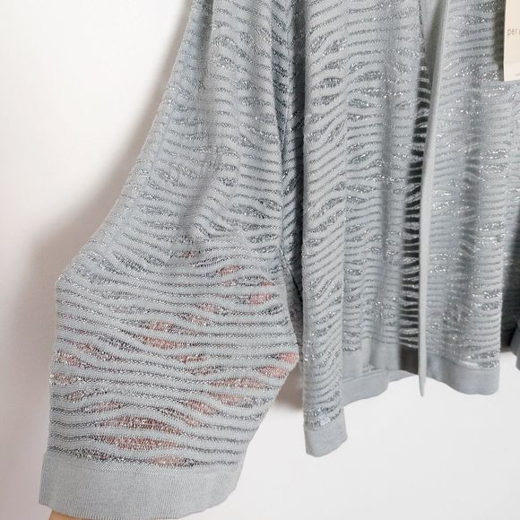 Per Una Marks & Spencer Silver Grey Fine Knit Cardigan BNWT Size UK 22 - Picture 4 of 9